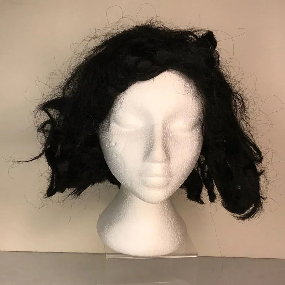 Wig Medium Black Messy Medium Bob Halloween Costume Dress Up Cosplay